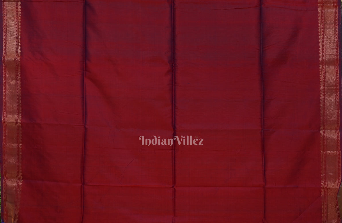 Copper Dual Tone Pure Bishnupuri Silk Saree