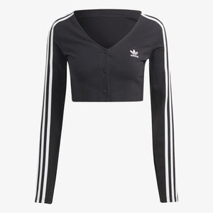 Adidas Originals | ADICOLOR CLASSICS 3-STRIPES BUTTON LONG SLEEVE TEE  { BLACK