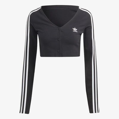 Adidas Originals | ADICOLOR CLASSICS 3-STRIPES BUTTON LONG SLEEVE TEE  { BLACK
