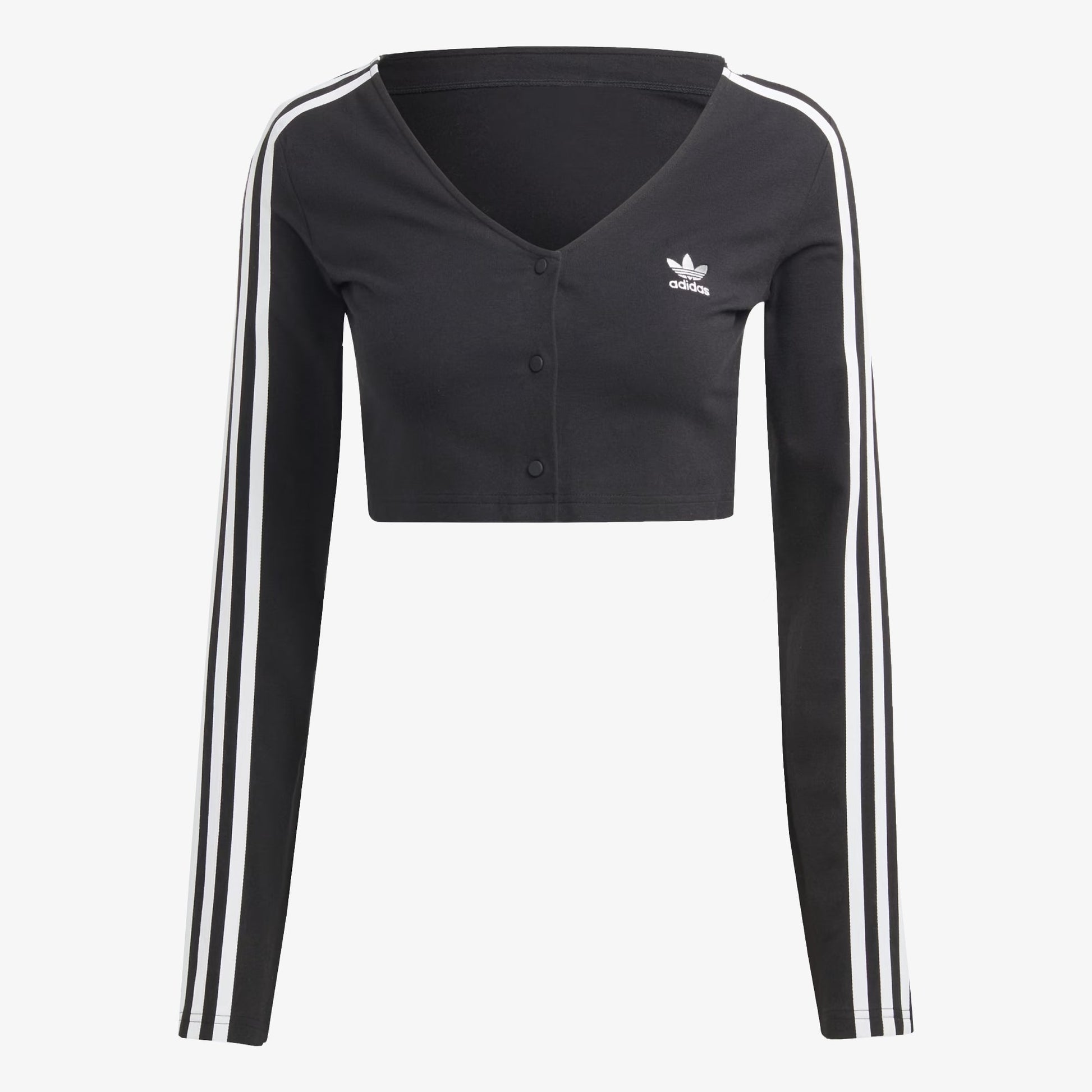 Adidas Originals | ADICOLOR CLASSICS 3-STRIPES BUTTON LONG SLEEVE TEE  { BLACK