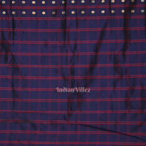 Indigo Blue Designer Ravi Verma Painting  Katan Banarasi Silk Saree