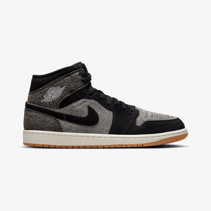 JORDAN | AIR JORDAN 1 MID SE V2 { BLACK/BLACK-SAIL-GUM MED BROWN