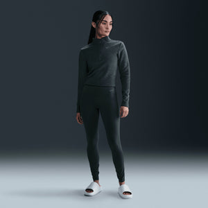 NIKE | SLIM LONG-SLEEVE COZY FLEECE 1/2-ZIP TOP { VINTAGE GREEN/BICOASTAL
