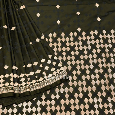 Teal Green Soft Pure Mashru Satin Silk Banarasi Saree
