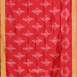 Red Mustard Yellow Sankha Contemporary Silk Saree