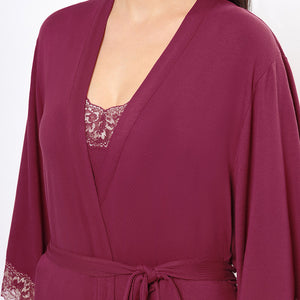 Lace Touch Sleep Robe - Anemone