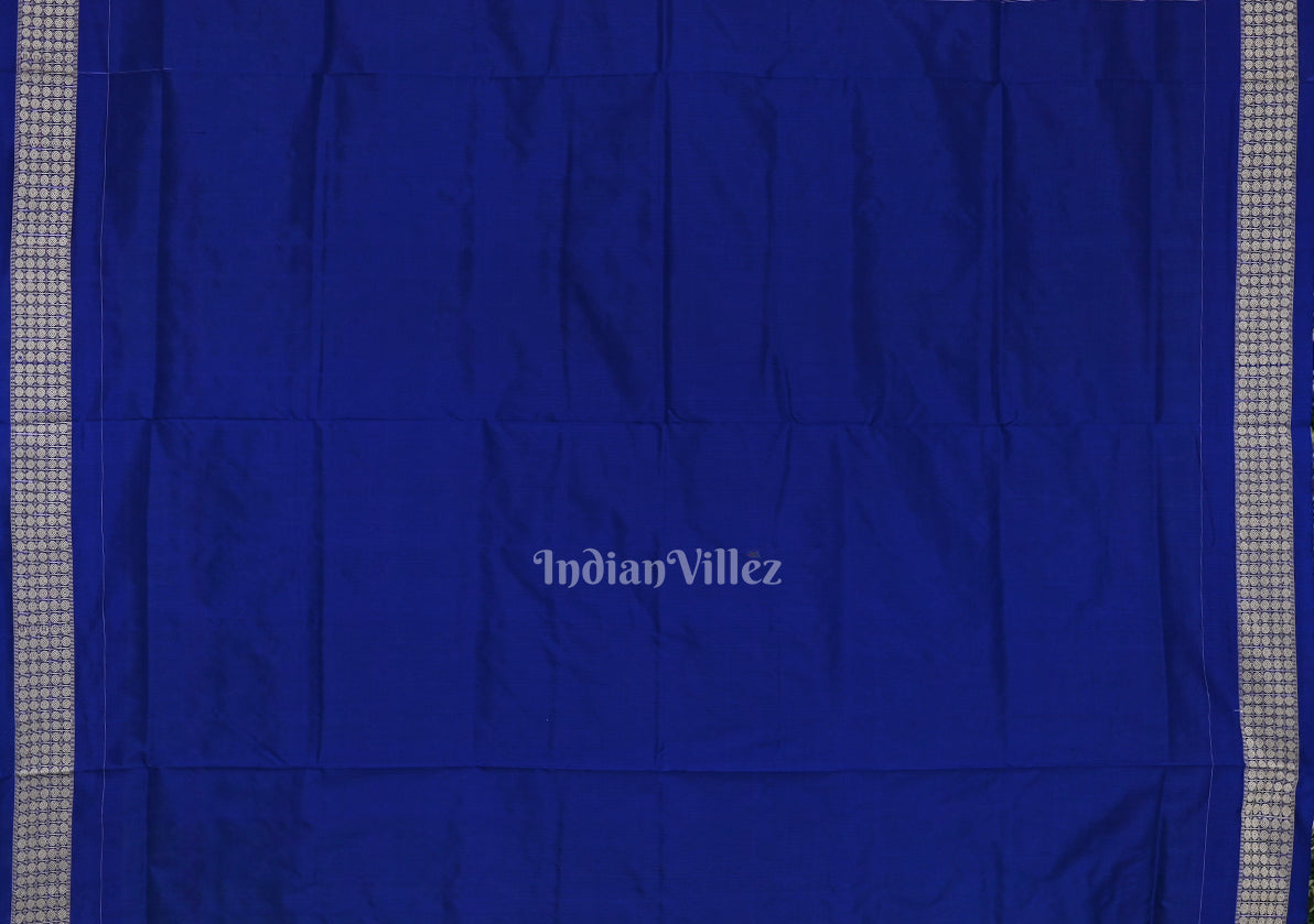 Parrot Green with Peacock Blue Odisha Ikat Sambalpuri Silk Saree