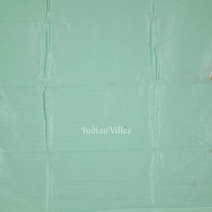 Light Blue Radha Krishna Theme Hand-Painted Pattachitra Saree