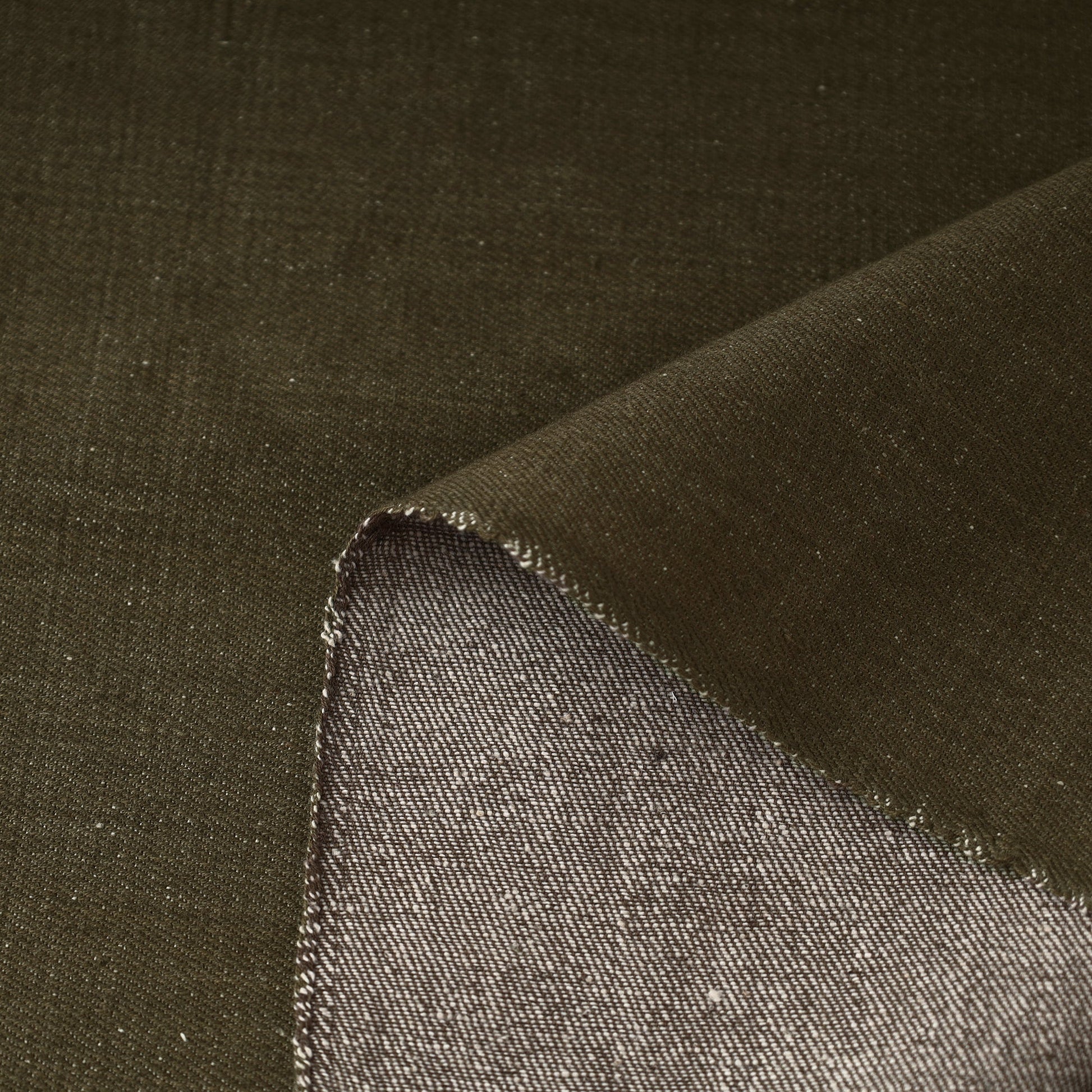 Green - 2/40 Twill Cotton Handspun Handloom Natural Dyed Plain Fabric 14