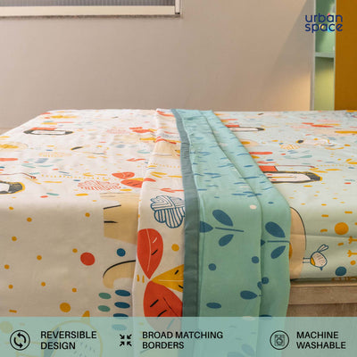 Cotton Bedsheet + AC Blanket Combo Pack - (Combo 25 - Lion King Sky Blue + Lion King Sky Blue)