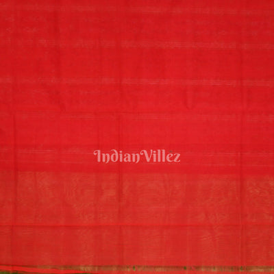 Parrot Green Red Phoda Kumbha Sambalpuri Cotton Tissue Saree