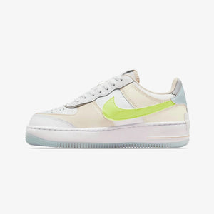NIKE | AIR FORCE 1 SHADOW { WHITE/LT LEMON TWIST-WOLF GREY