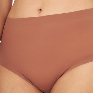 Vanish Solid High Rise Brief Seamless Panty - Caramel Nude