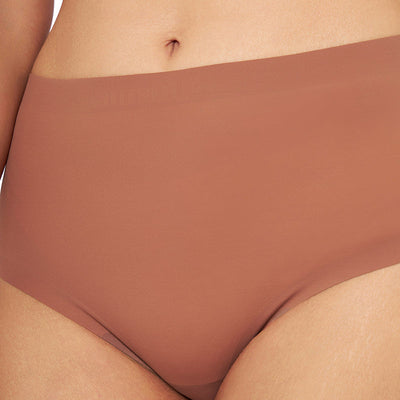 Vanish Solid High Rise Brief Seamless Panty - Caramel Nude
