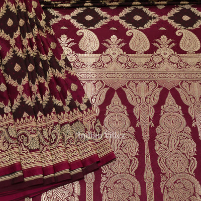 Mulberry Purple Rangkart Mashru Satin Banarasi Saree