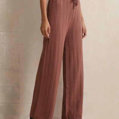 trueBrowns Peach Woollen Flared Pants