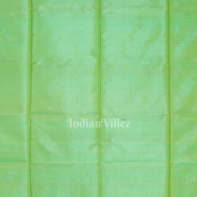 Khaki With Parrot Green Handwoven South Soft Silk Saree