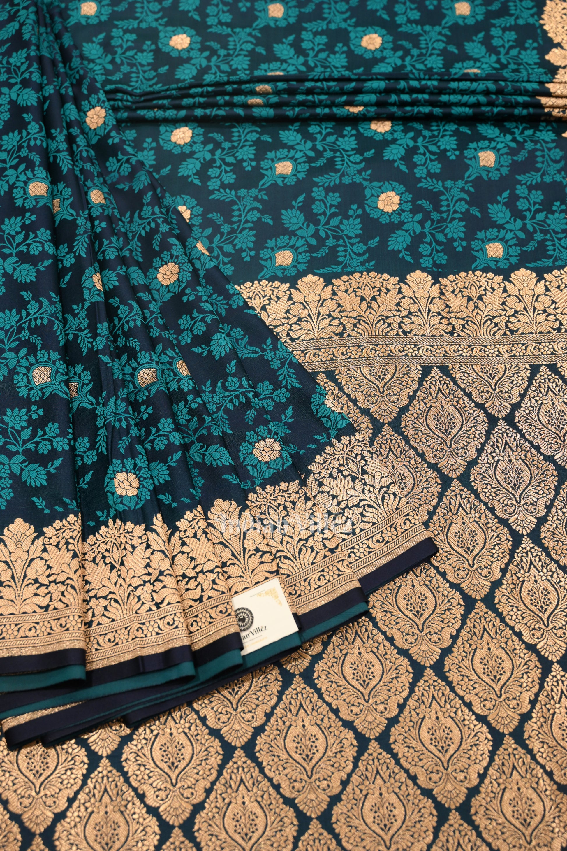 Exclusive Dark Blue Soft Pure Mashru Satin Silk Banarasi Saree