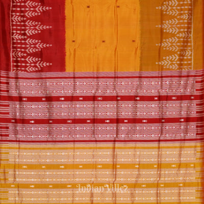 Exclusive Designer Mustard Yellow with Red Contemporary Silk Saree