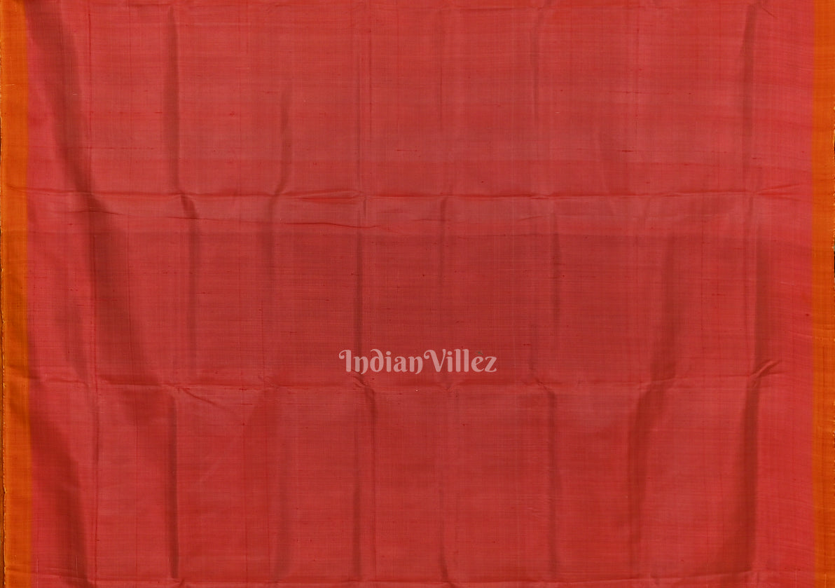 Aqua Blue with Red Odisha Handloom Theme Tree Contemporary Silk Saree