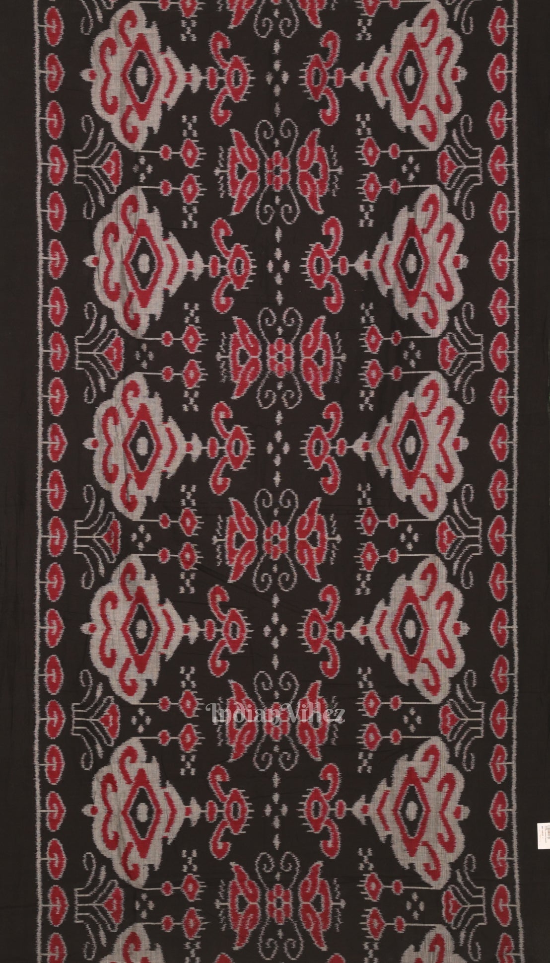 Black With Multicolour Floral Theme Odisha Ikat Sambalpuri Pure Cotton Saree