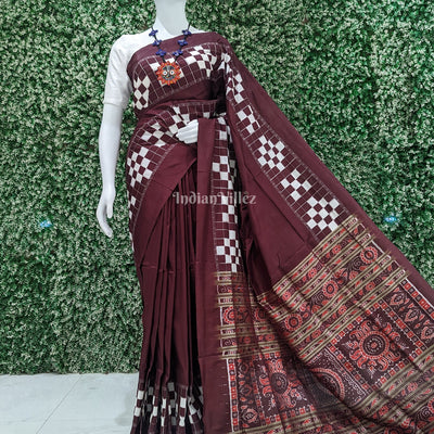 Dark Maroon Pasapali Border Designer Contemporary Silk Saree