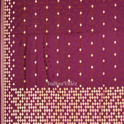 Deep Purple Soft Pure Mashru Satin Silk Banarasi Saree