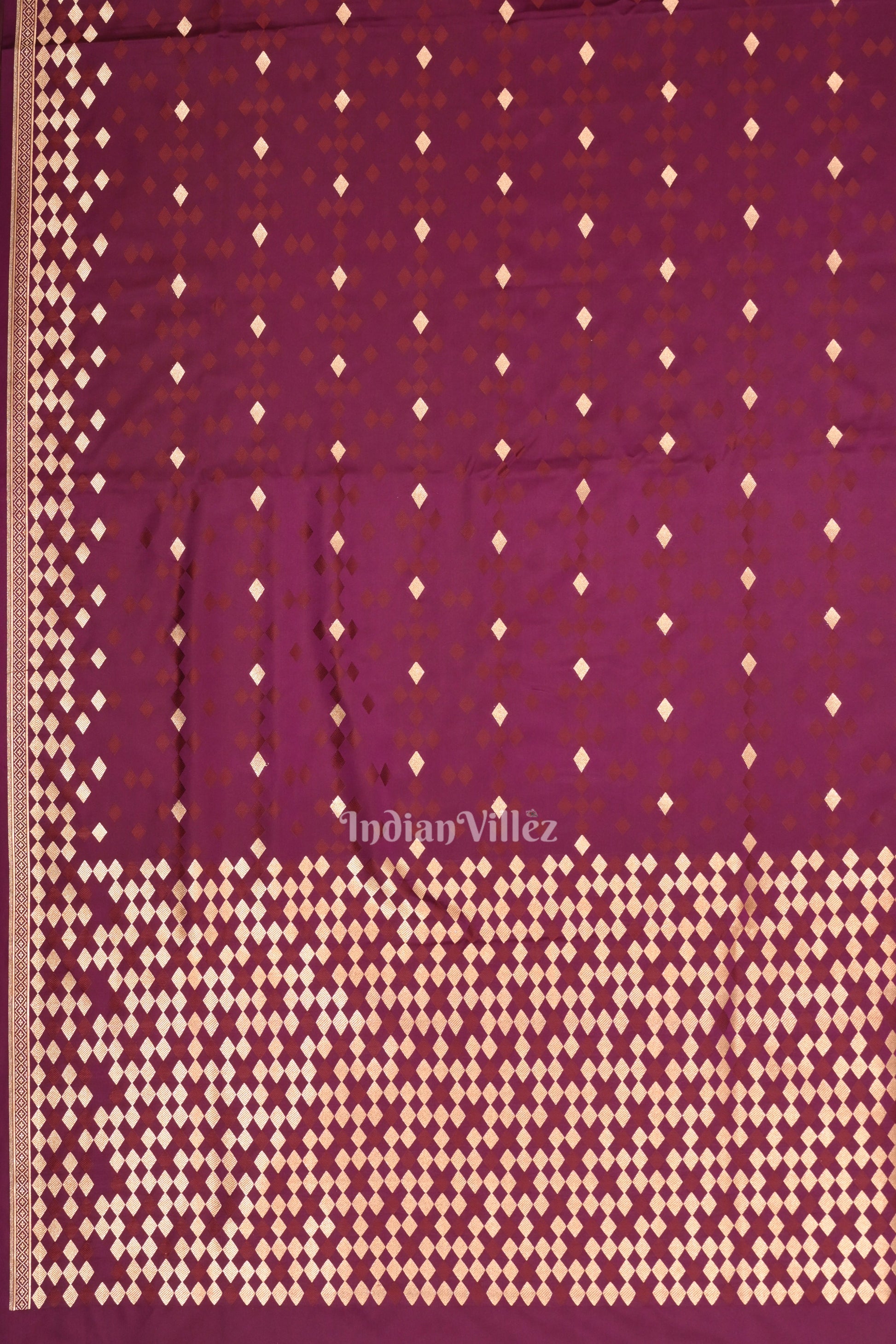 Deep Purple Soft Pure Mashru Satin Silk Banarasi Saree