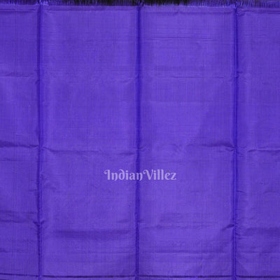 Black Blue Handwoven Bishnupuri Silk Saree