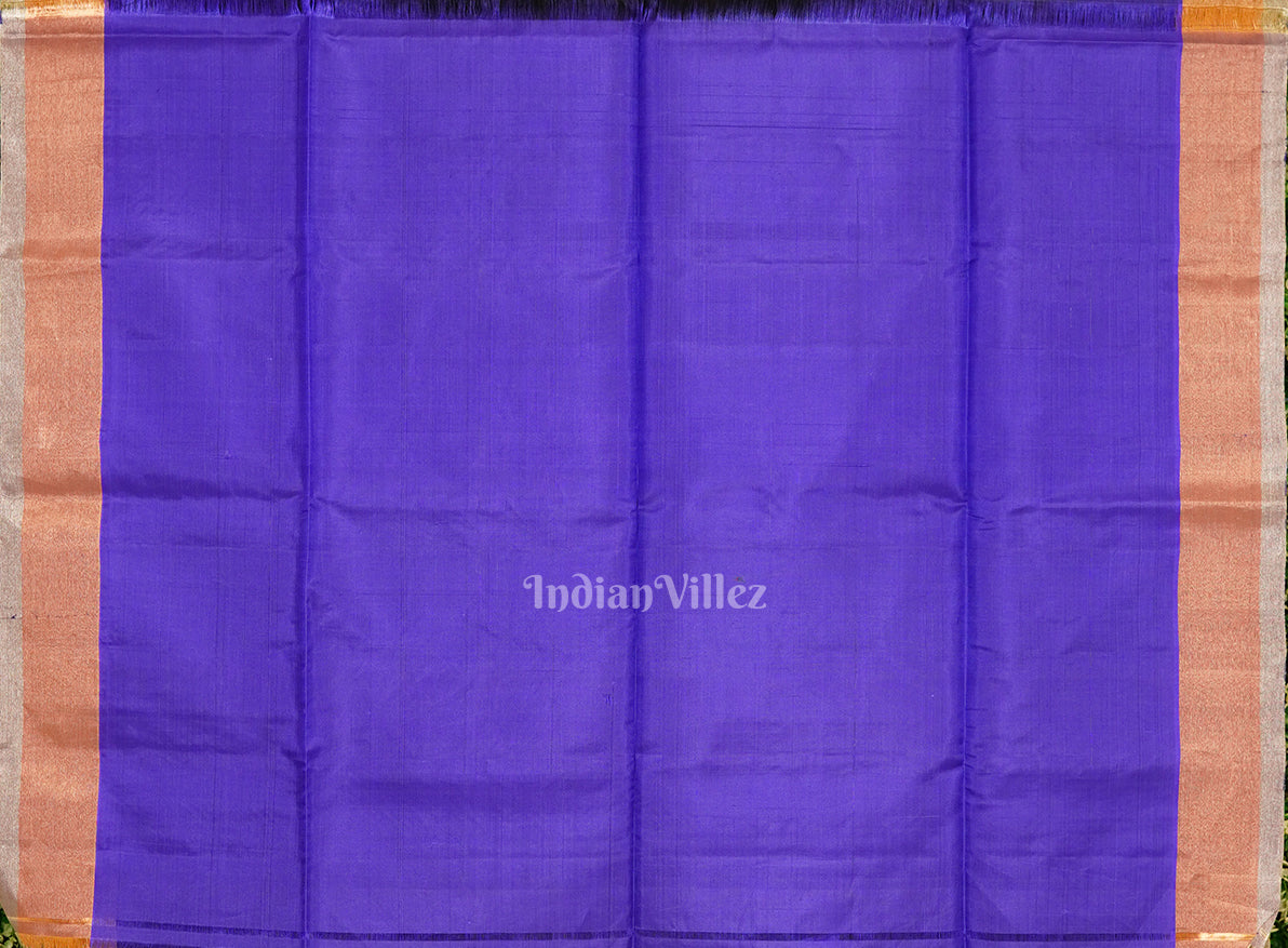 Black Blue Handwoven Bishnupuri Silk Saree