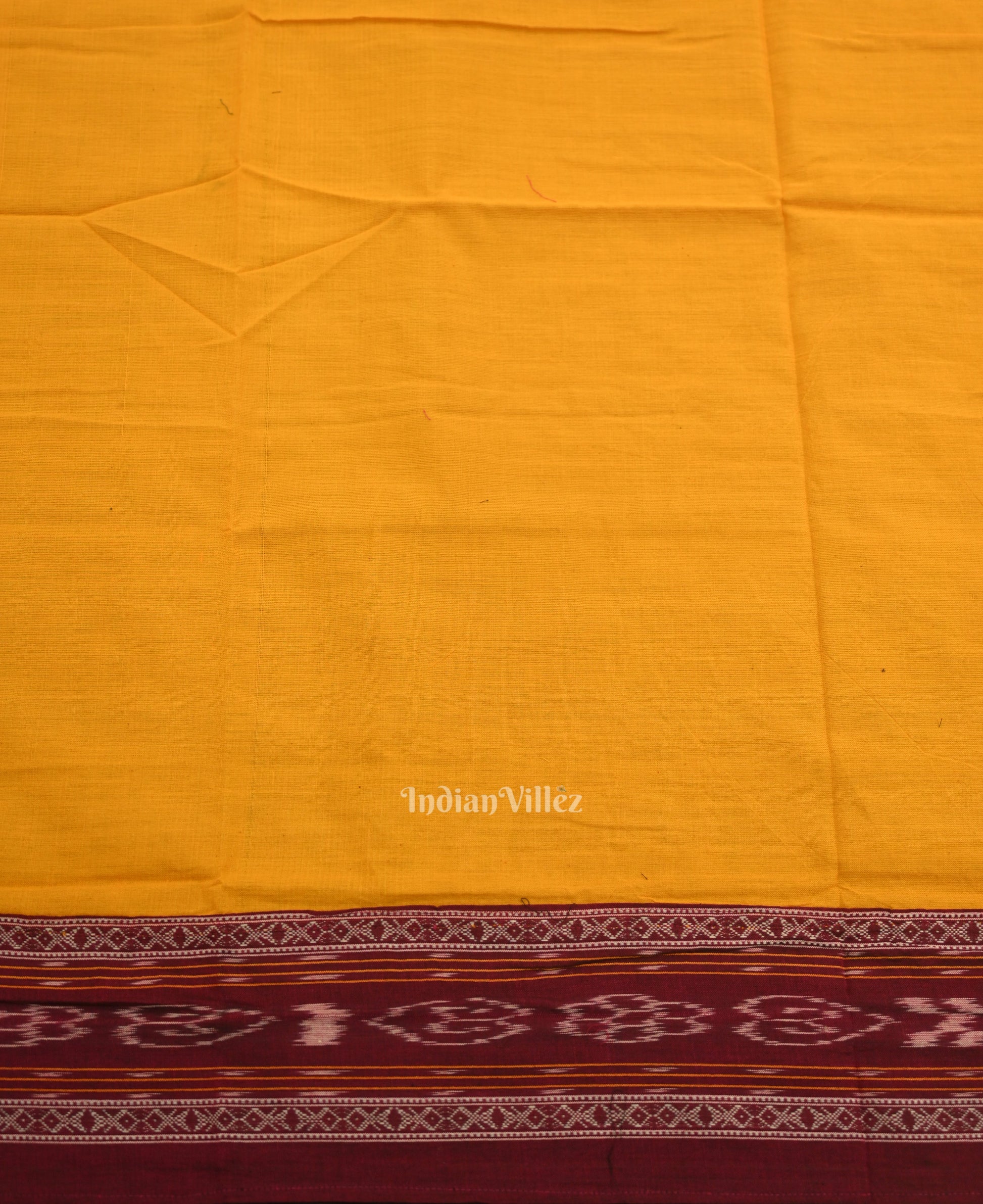 Maroon Yellow Odisha Ikat  Sambalpuri Dress Material & Dupatta