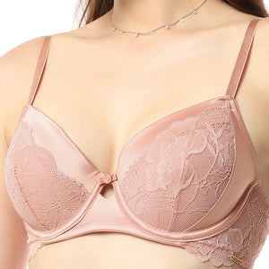 Eternal Bliss Padded Wired Demi Bra - Mellow Rose