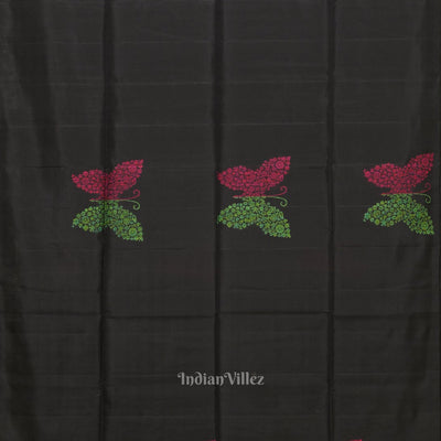 Black Pure Kanjivaram Soft Silk Saree