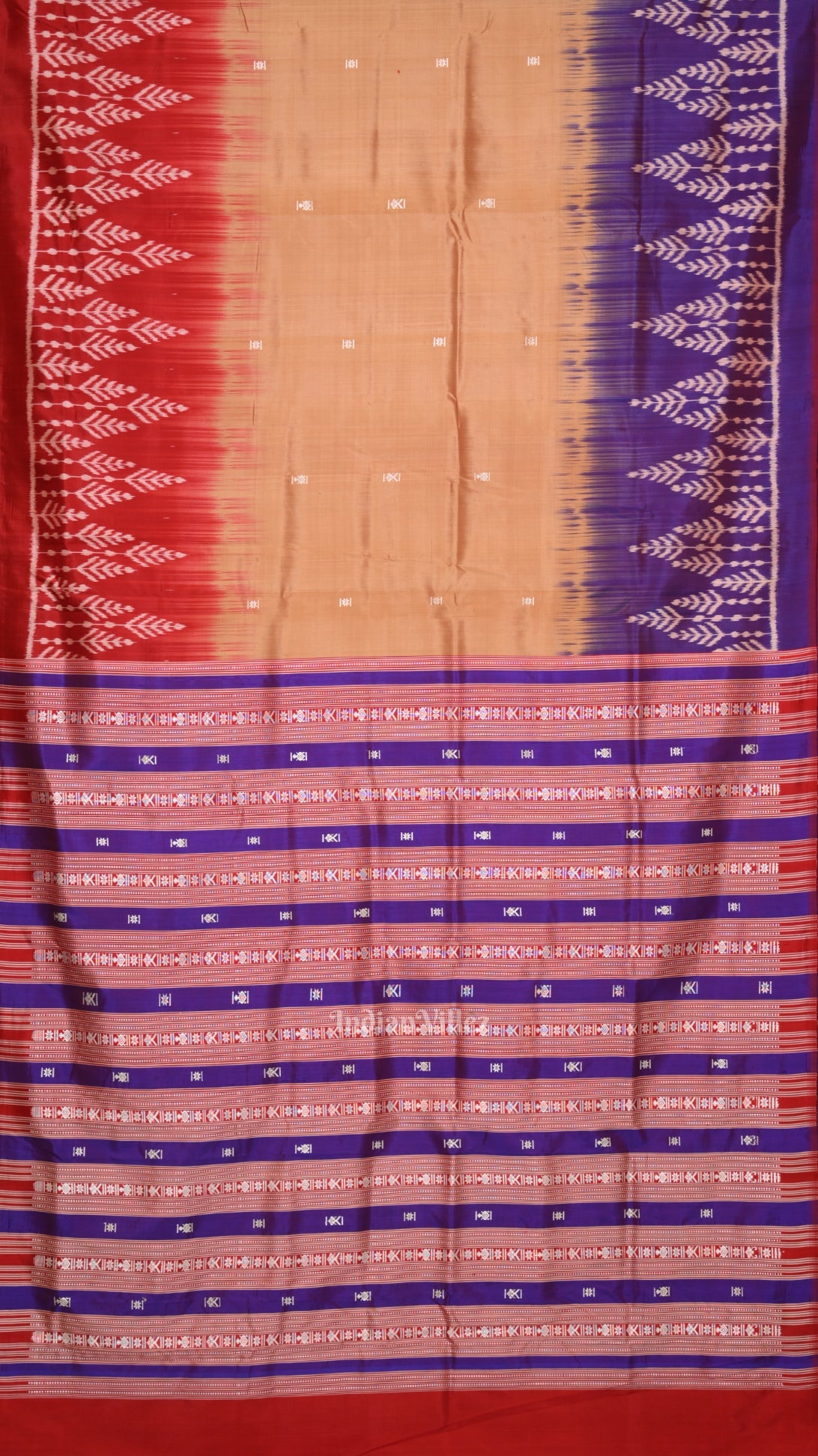 Cream With Multi Color Buti Design Odisha Ikat Contemporary Designer Saree