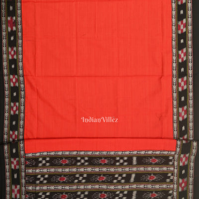 Black Red Pasapali Sambalpuri Cotton Dress set with Dupatta