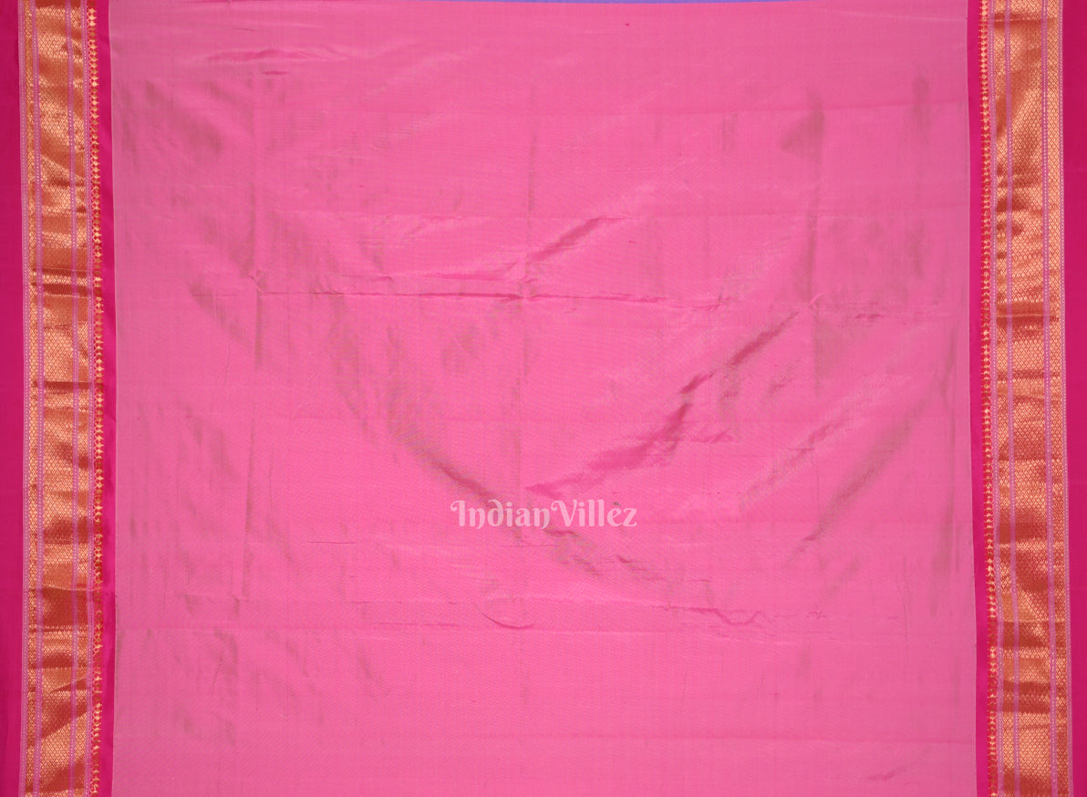 Pink Dual Tone  Peacock Butti Paithani Silk Saree