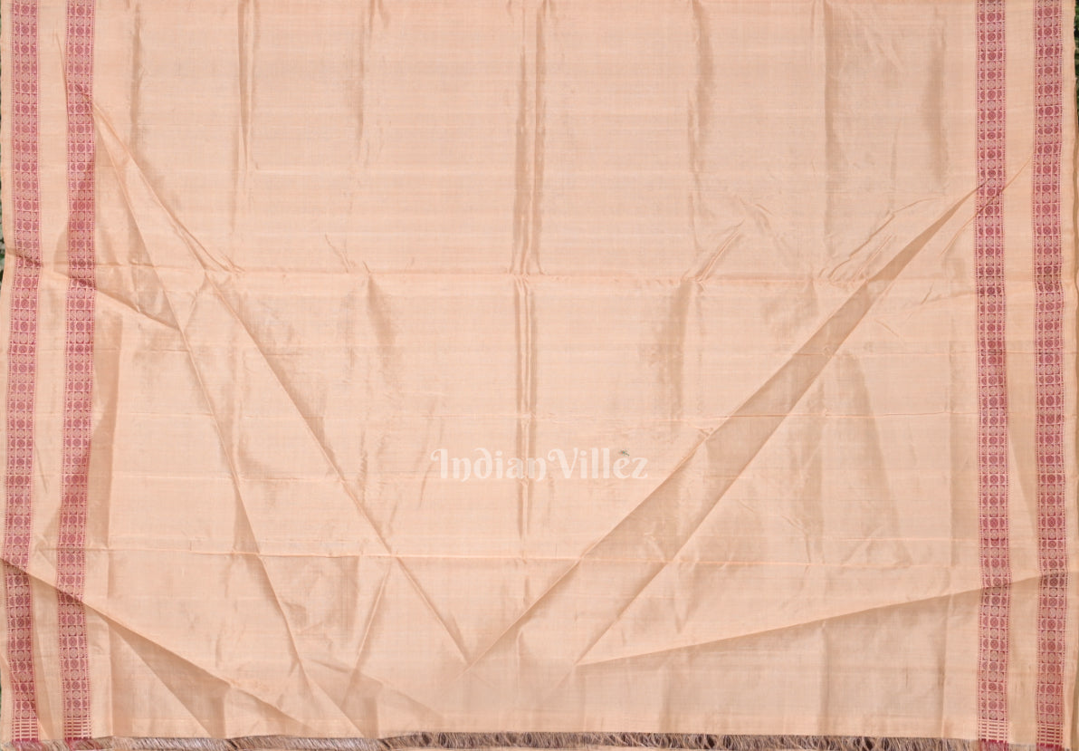 Maroon Cream Hazar Buti Bomkai Tussar Silk Saree with Sarabandha Anchal