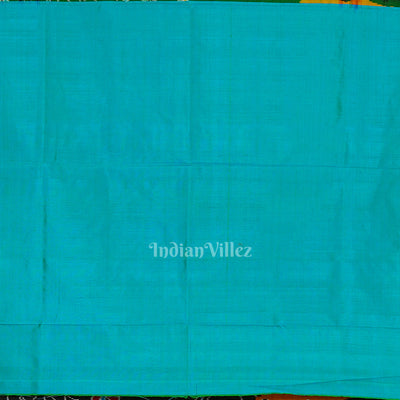 Black Golden Yellow Dear Theme Pochampally Ikat Silk Saree