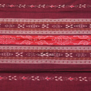 Maroon Cream Pasapali Sambalpuri Cotton Dress set with Dupatta