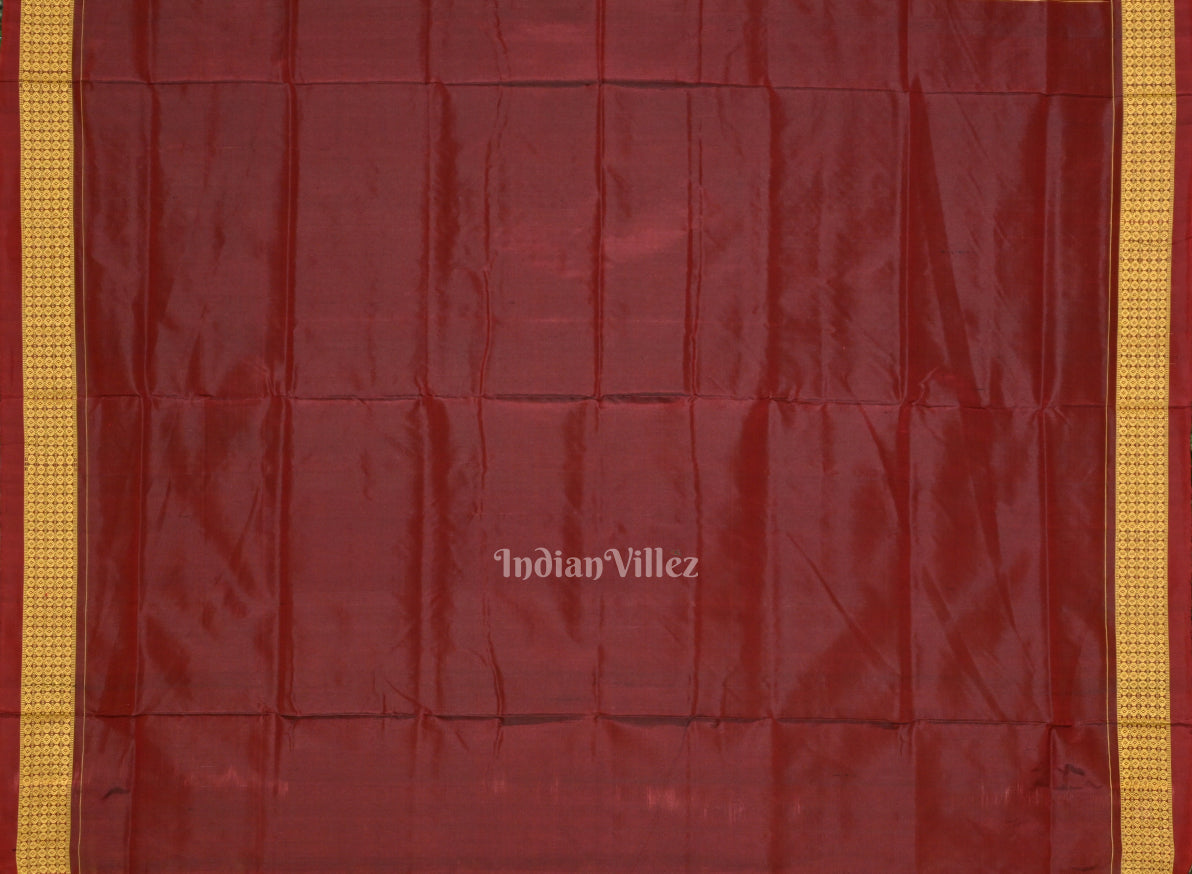 Blood Red Diwali Theme Odisha Handloom Sambalpuri Silk Saree