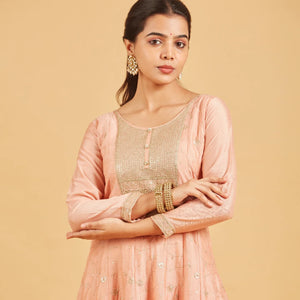 Peach Fuzz Anarkali Set