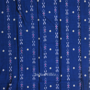 Blue Yellow Flower Buti Odisha Ikat  Sambalpuri Dress Set & Dupatta