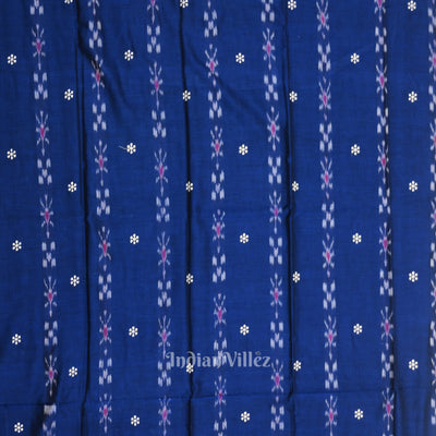 Blue Yellow Flower Buti Odisha Ikat  Sambalpuri Dress Set & Dupatta