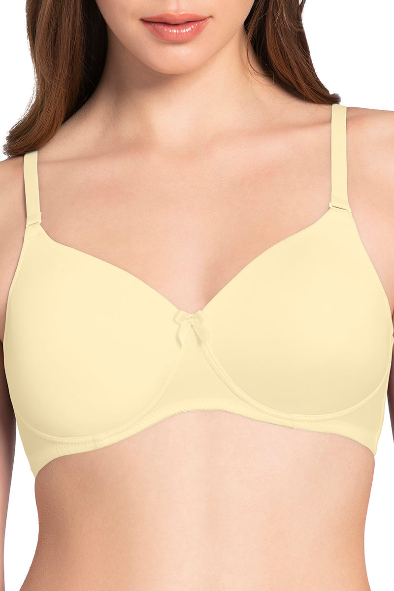 Smooth Charm Padded Non-Wired T-Shirt Bra - Transparent Yellow