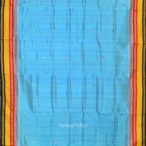 Surf Blue Kathiphera   Khandua Silk Saree with Odishi Dancer Pallu