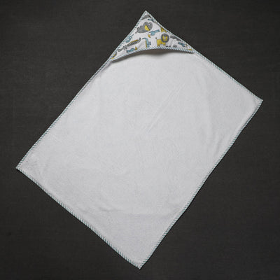 Block Printed Cotton Baby Terry/Hooded Towel 01