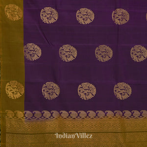 Dark Purple Pure Kanjivaram Soft Silk Saree