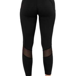 Flaunt Panelled High Rise Active Leggings - Jet Black