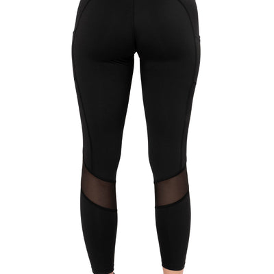 Flaunt Panelled High Rise Active Leggings - Jet Black