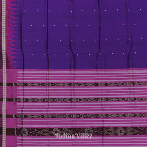 Purple Maroon Single Butta Design Odisha Ikat Bomkai Silk Saree